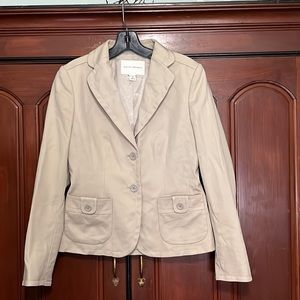 Banana Republic Stretch Beige Button Front Closure Long Sleeve Blazer Size 4